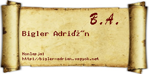 Bigler Adrián névjegykártya